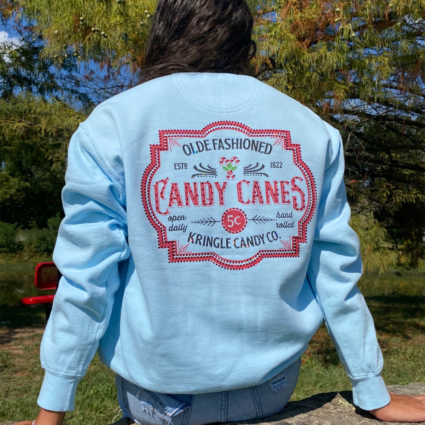Candy Cane Spangle Fleece