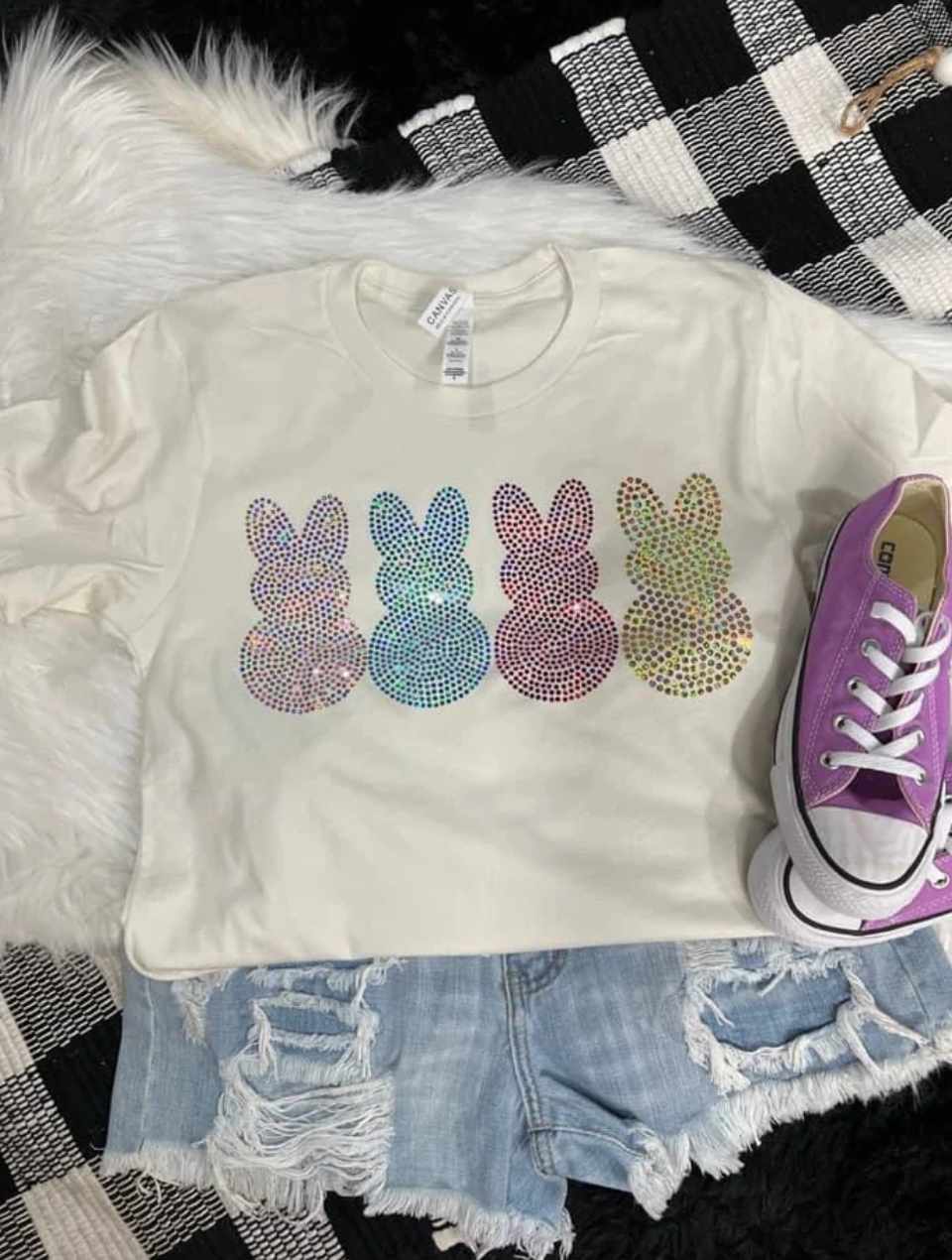 Spangle Bunnies Easter Tee