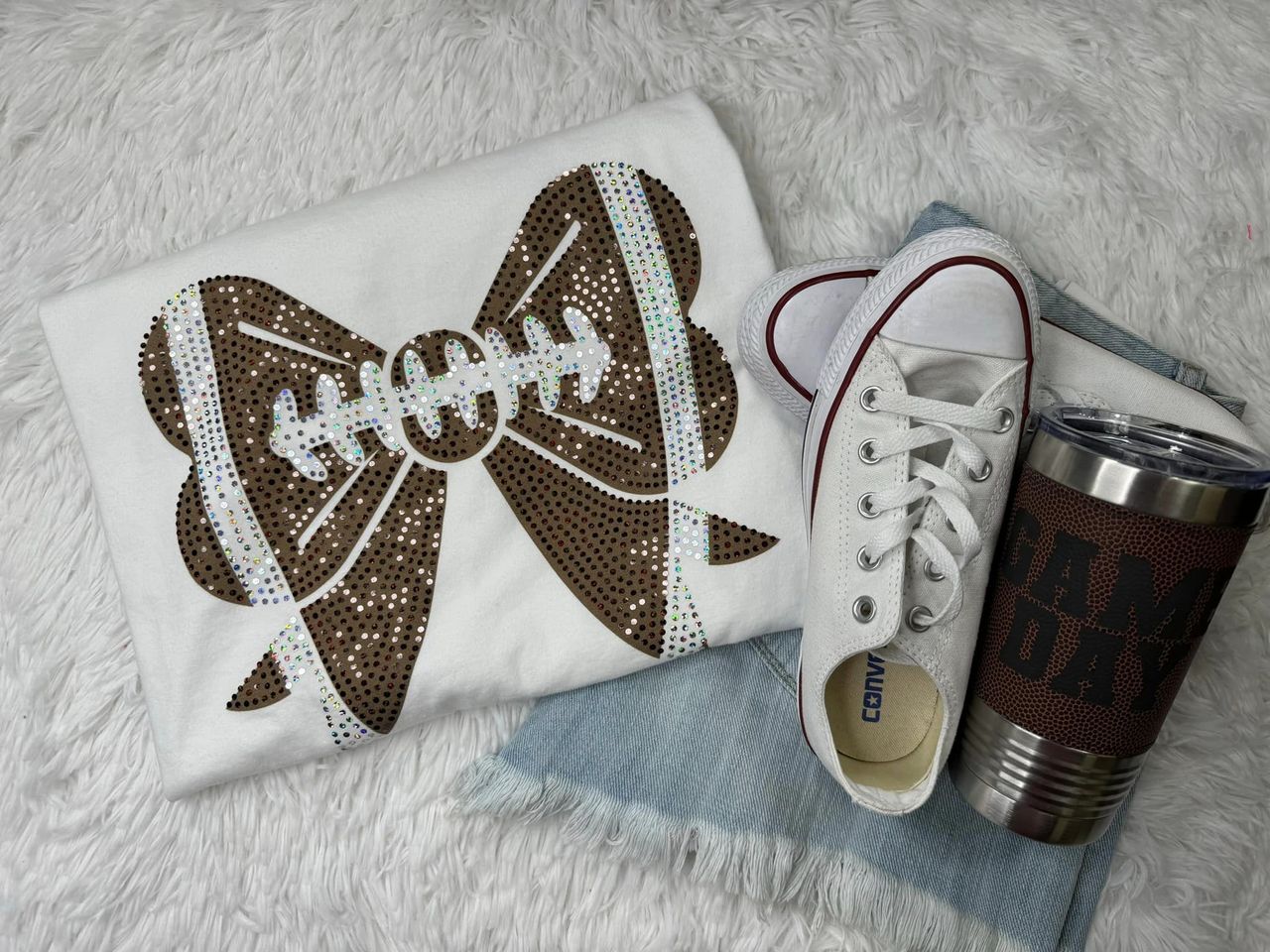 Football Spangle Bow