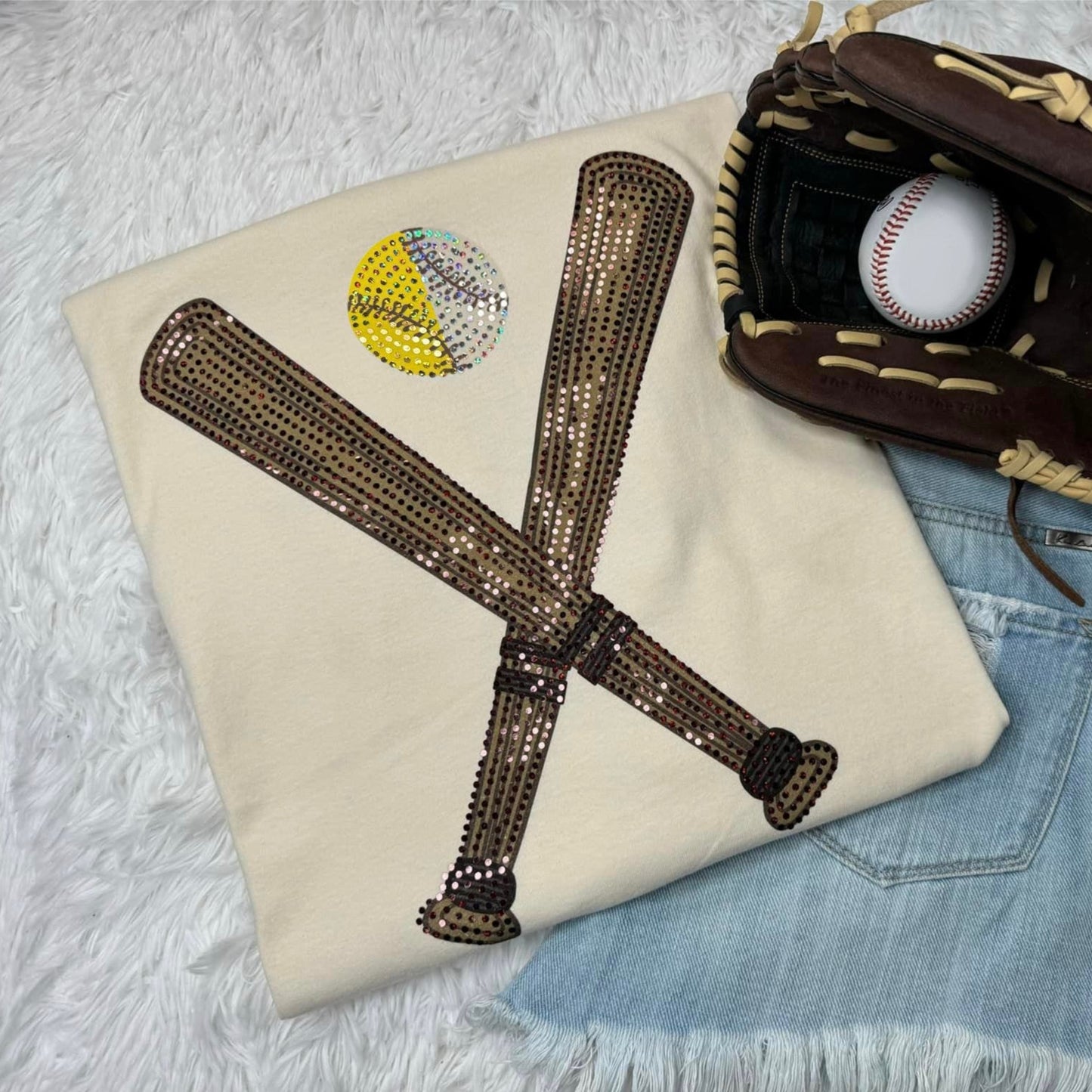 Two Bats with Split Ball Comfort Colors Spangle