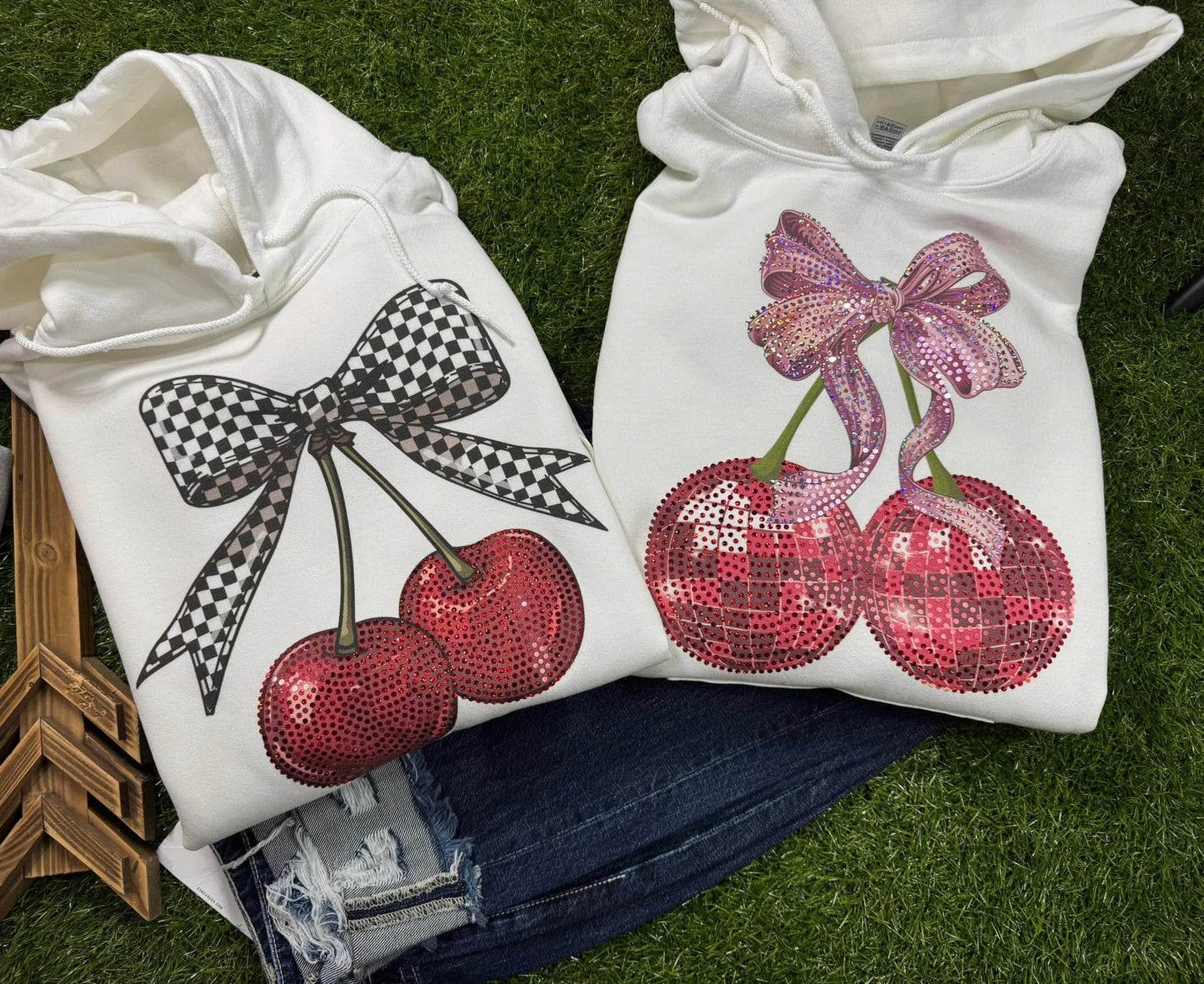CHERRY WITH PINK BOW SPANGLED