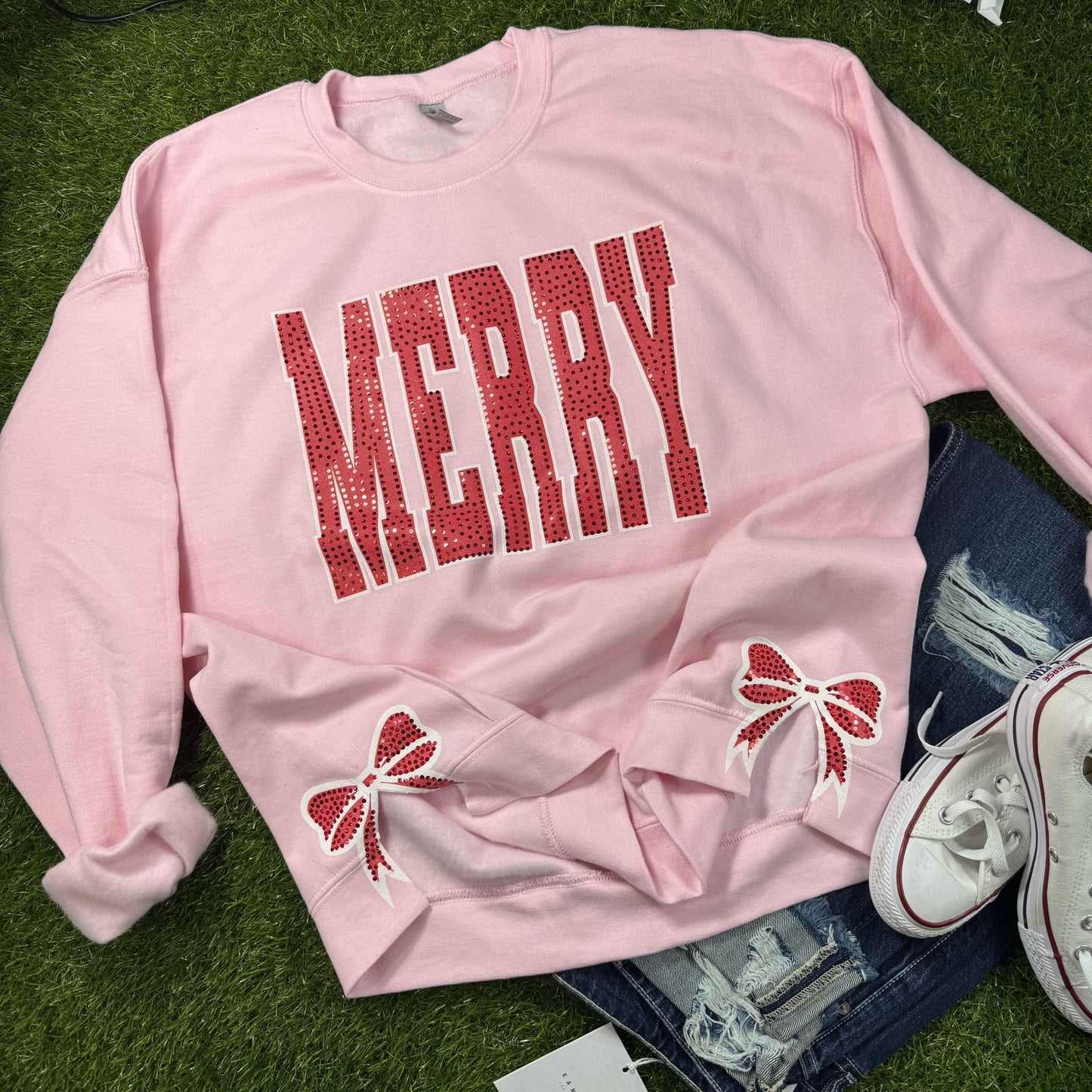 Merry Spangle with Side Bows Fleece