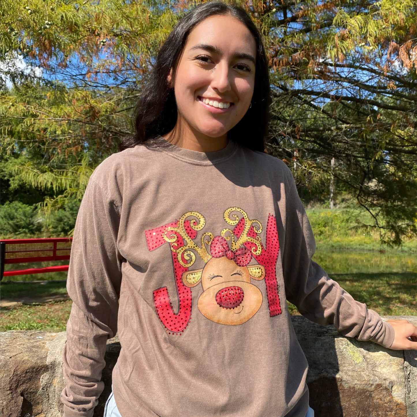 Joy Reindeer Spangle Long Sleeve