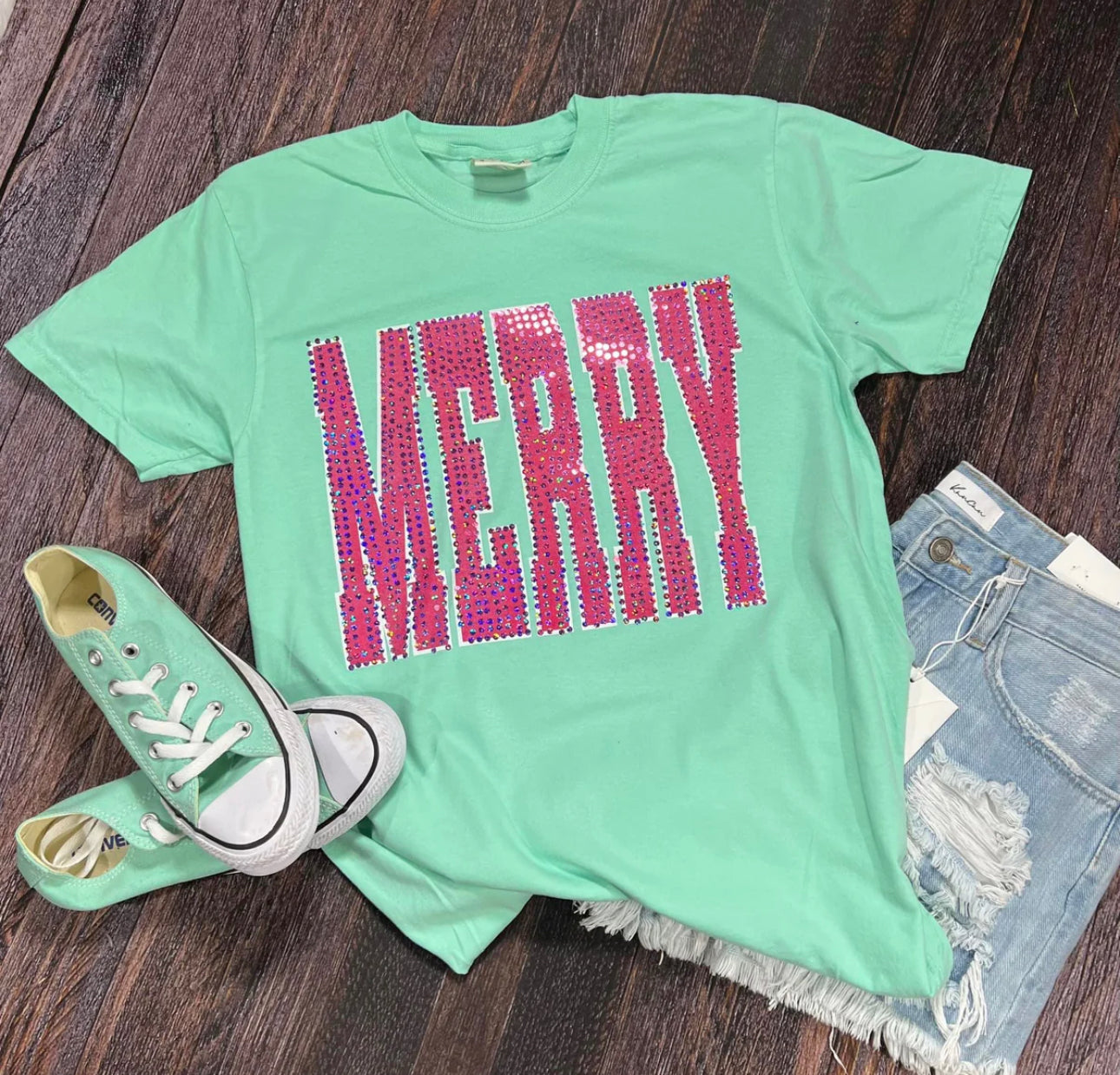 Merry Hot Pink White Spangle