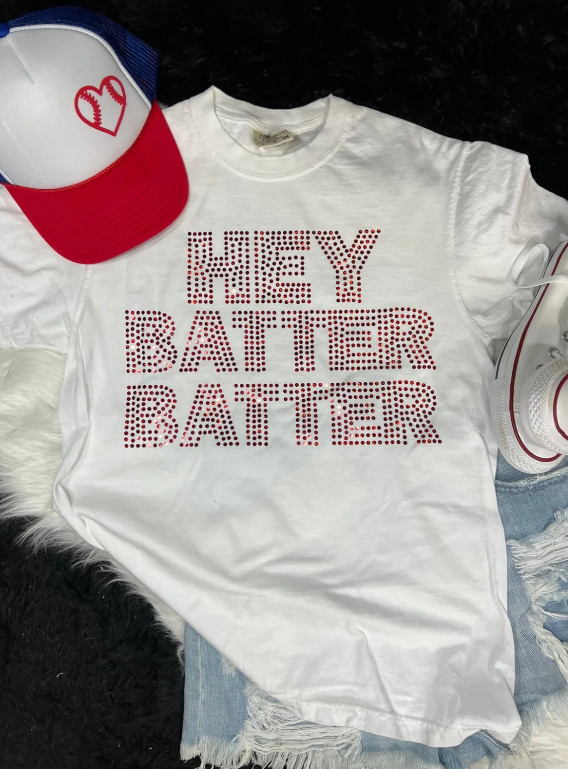 Hey Batter Batter Spangle Tee
