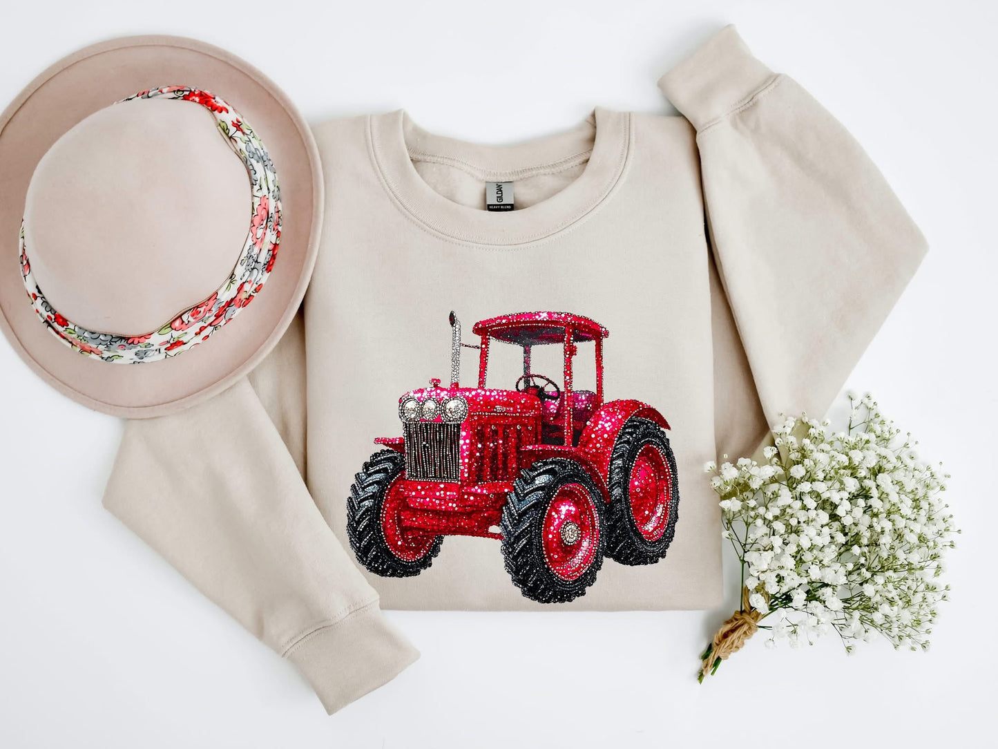 Faux Bling Red Tractor
