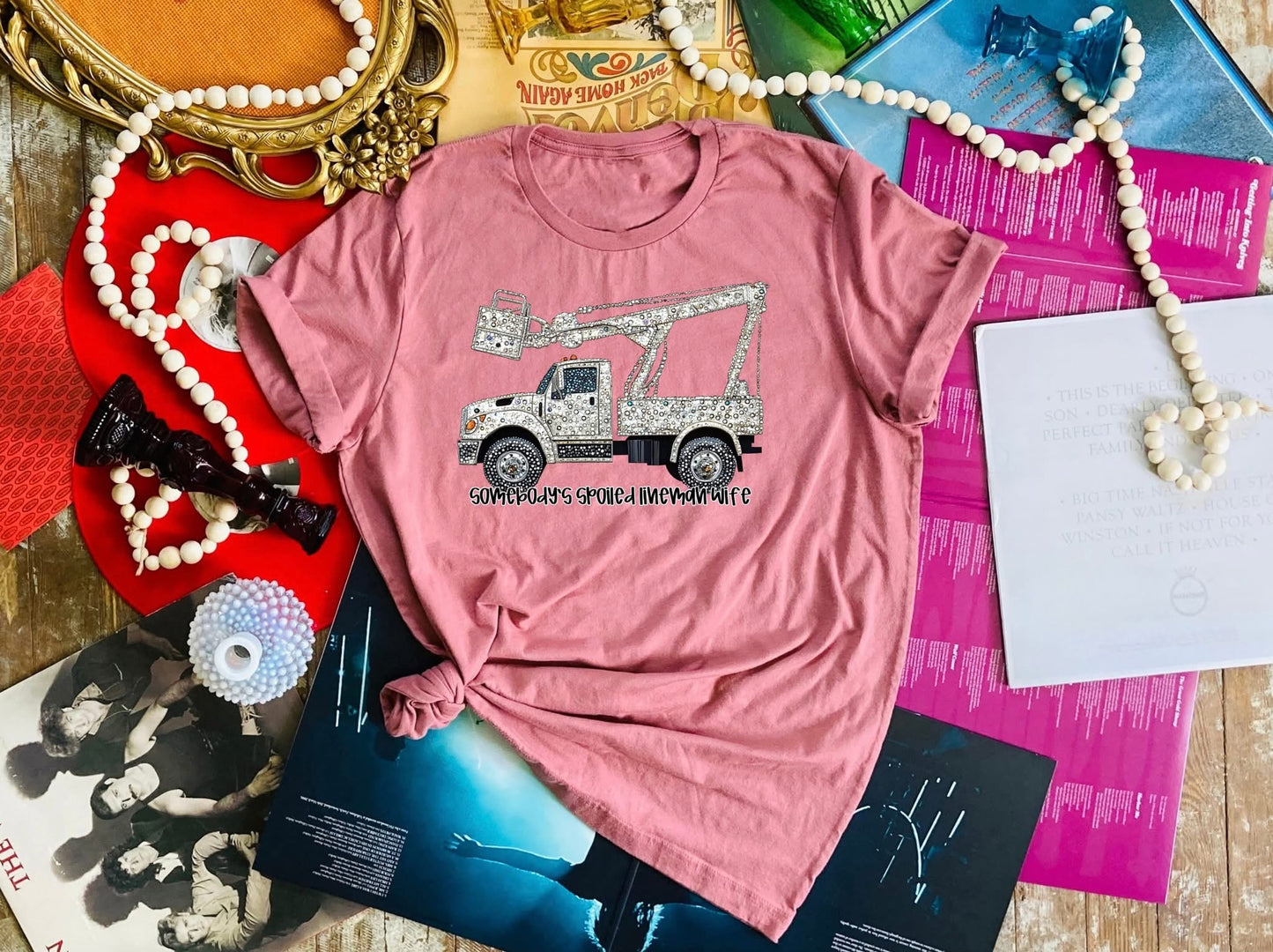 Rhinestone Lineman Truck Spangle