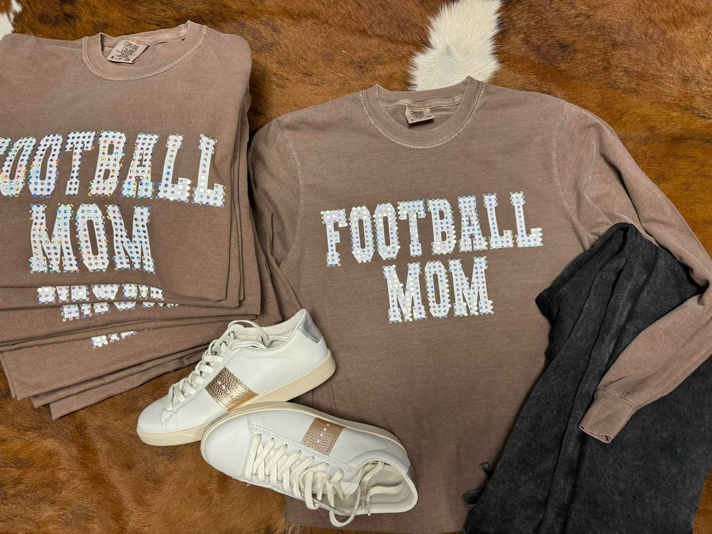 Football Mom Spangle Long Sleeve