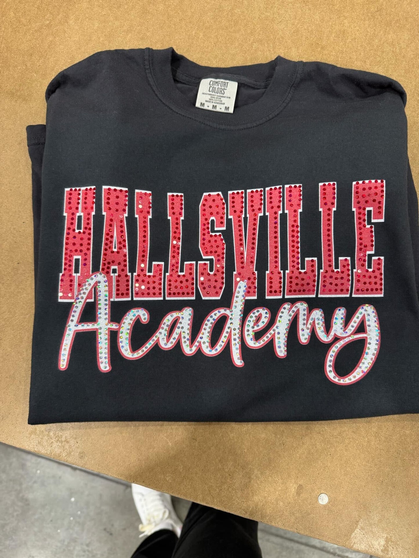 Hallsville Academy Spangle Black Tee / Fleece