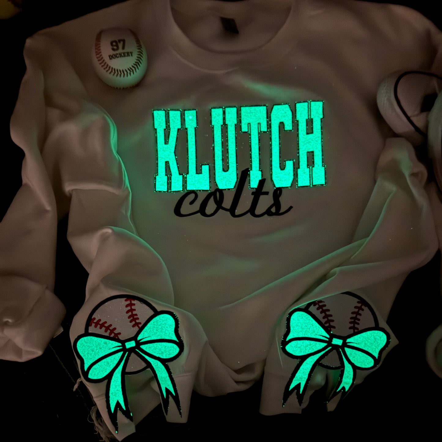 Glow in the Dark Glitter Embroidery