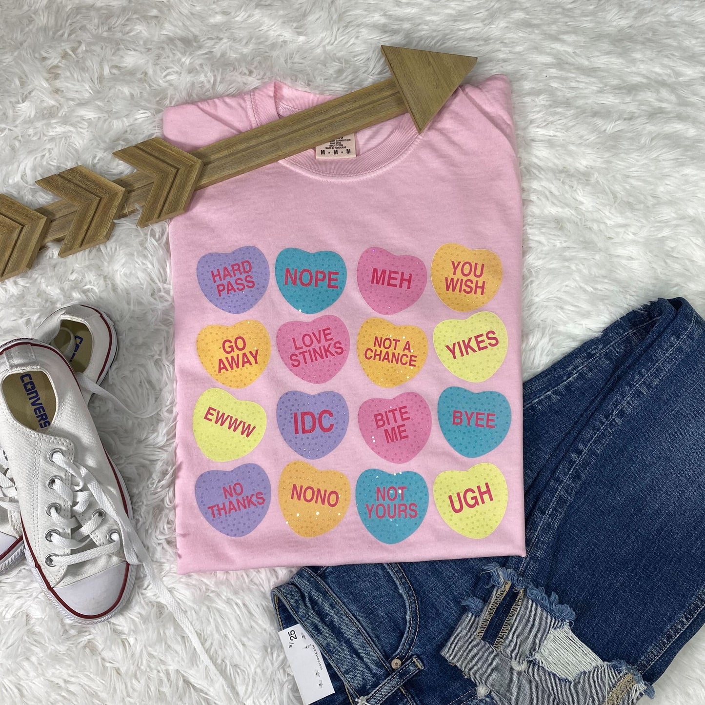 Spangle Conversation Hearts Nope