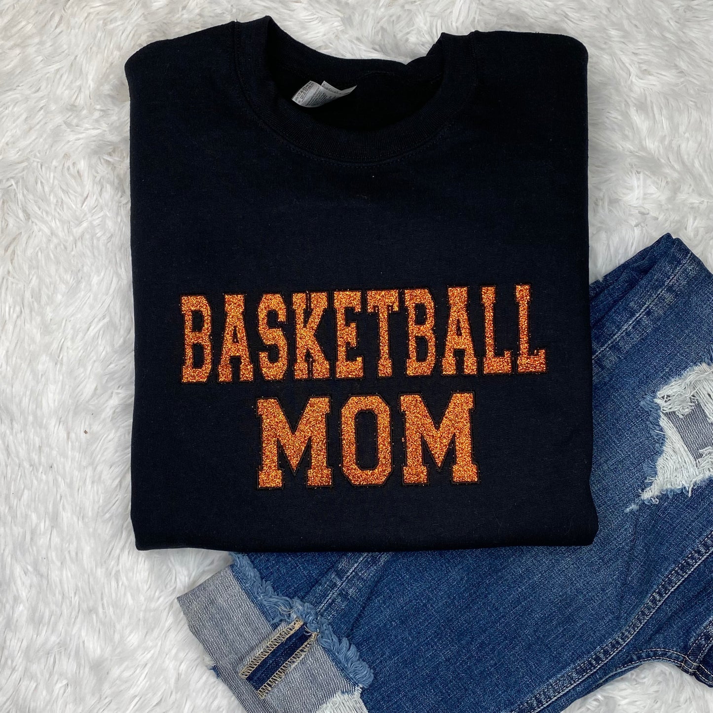 Basketball Mom Glitter Embroidery