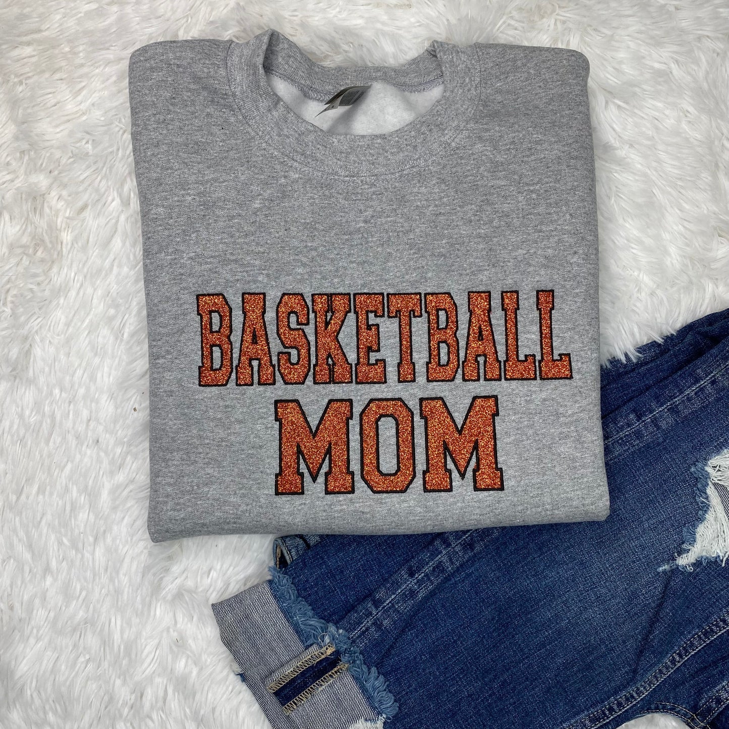 Basketball Mom Glitter Embroidery