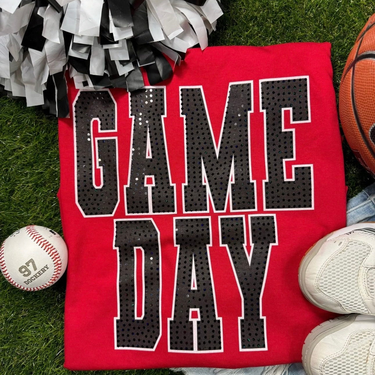 Game Day Black White Spangle