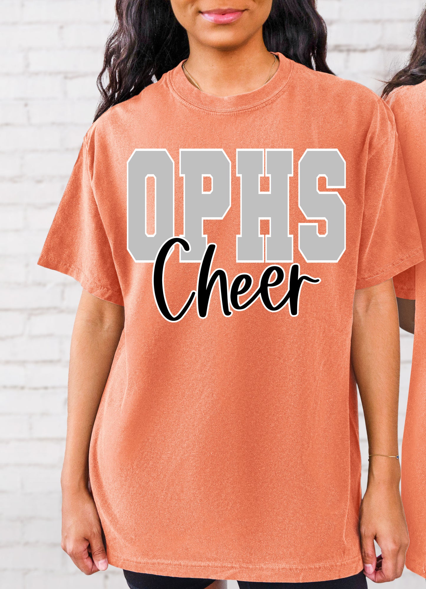 OPHS Cheer / Orange Tee - Silver and Black