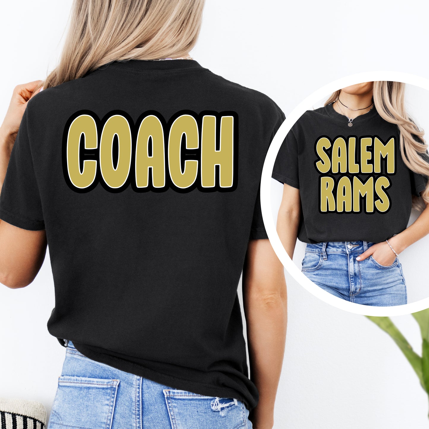 Salem Rams Bubble Coach - gold bow on sleeve
