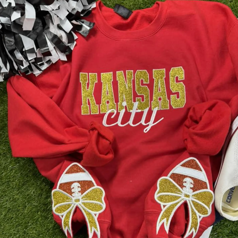 Kansas City Glitter Embroidered Sweatshirt