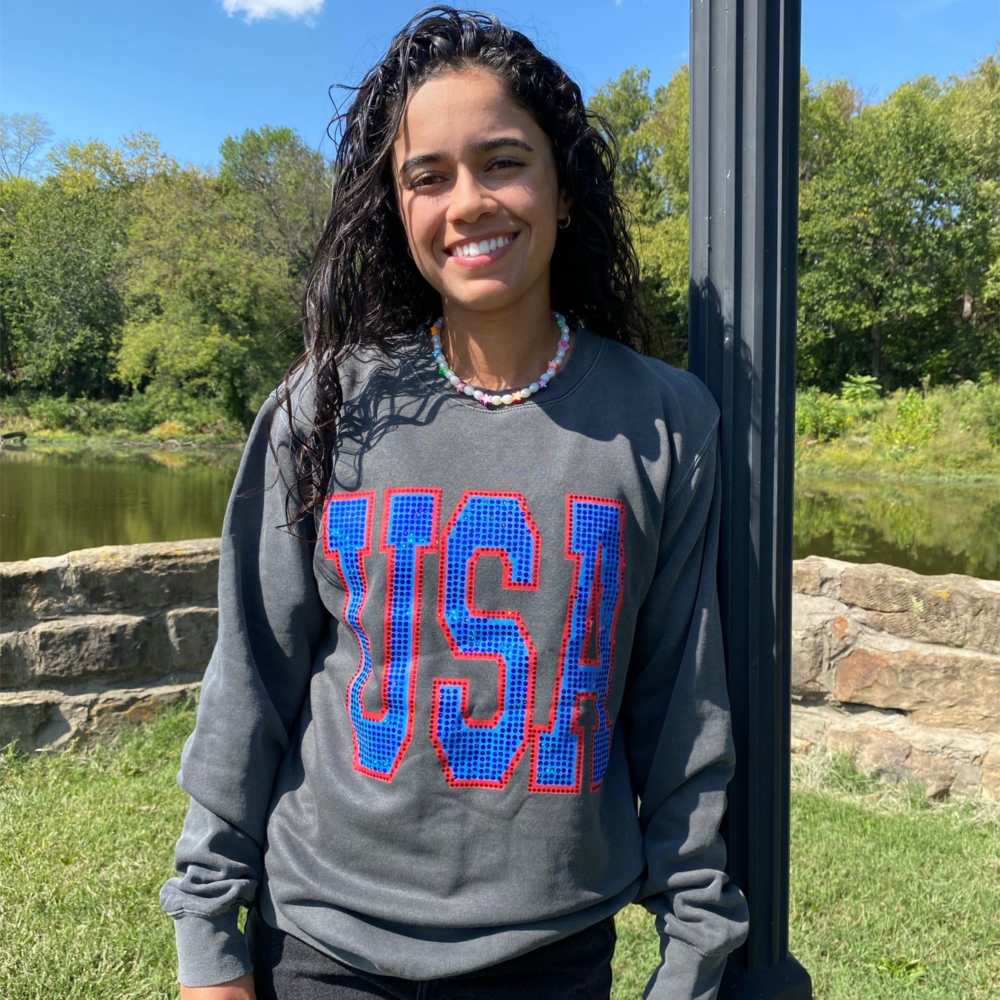 USA Spangle Crew Fleece