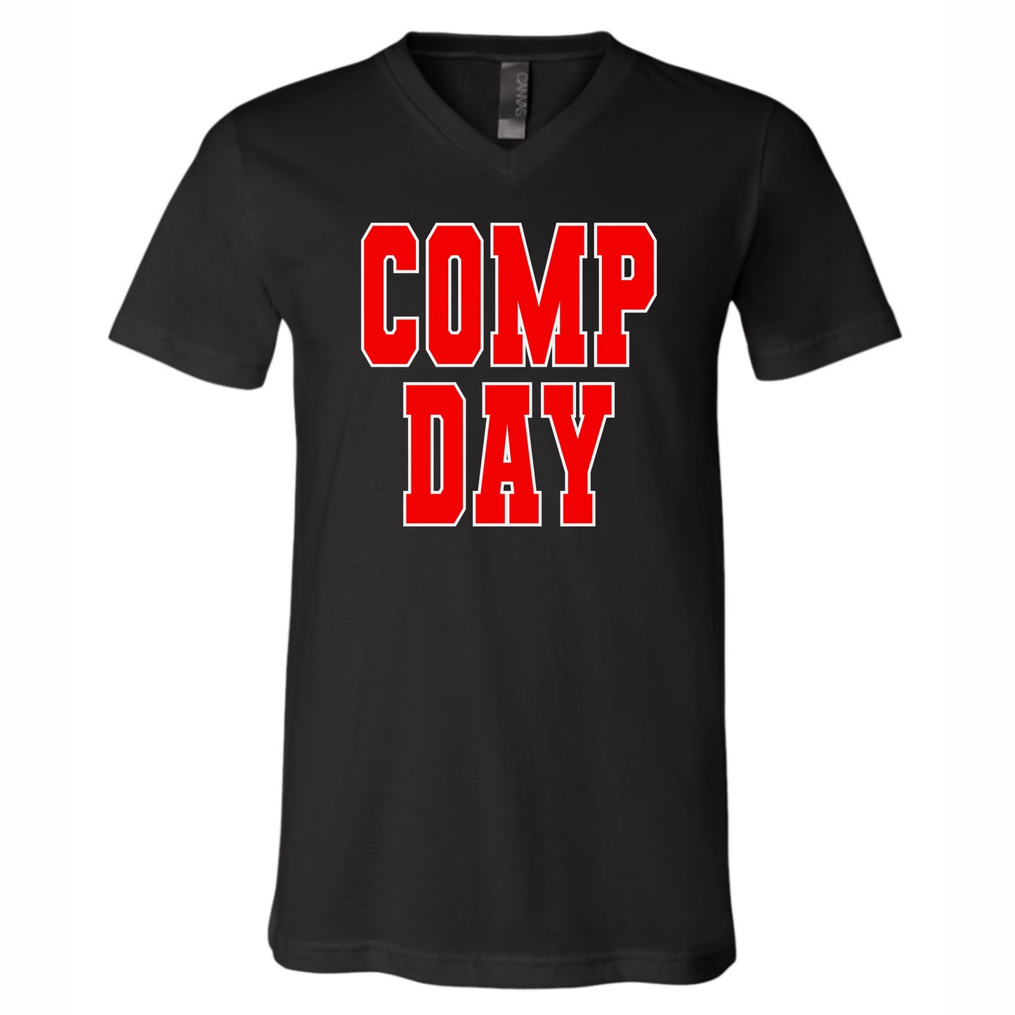 Comp Day Red Spangle V Neck