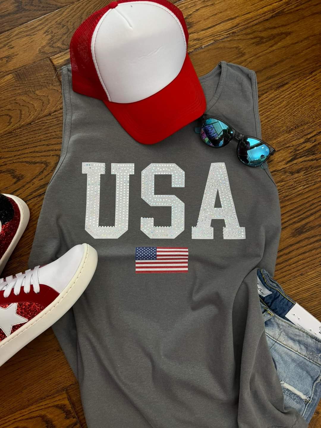 USA Spangled Tee Or Tank