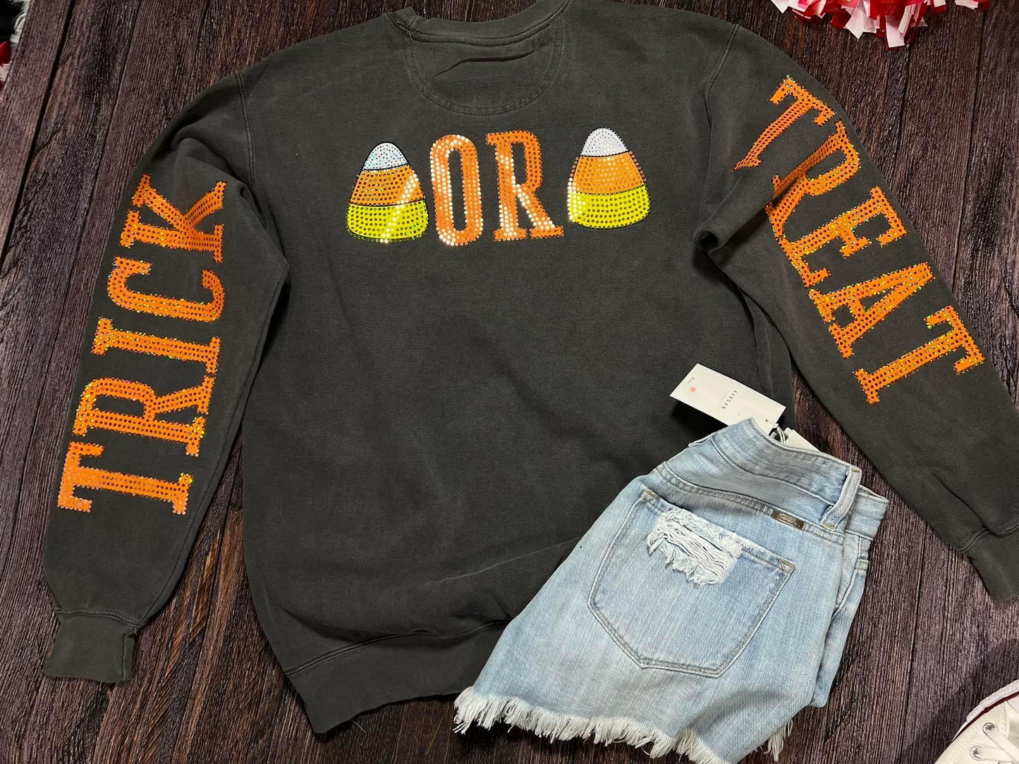 Trick or Treat Candy Corn Spangle Long Sleeve