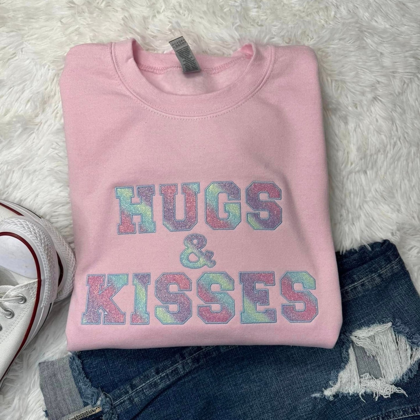 Hugs and Kisses Glitter Embroidery