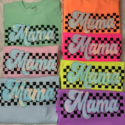 Mama Iridescent Spangle Tee