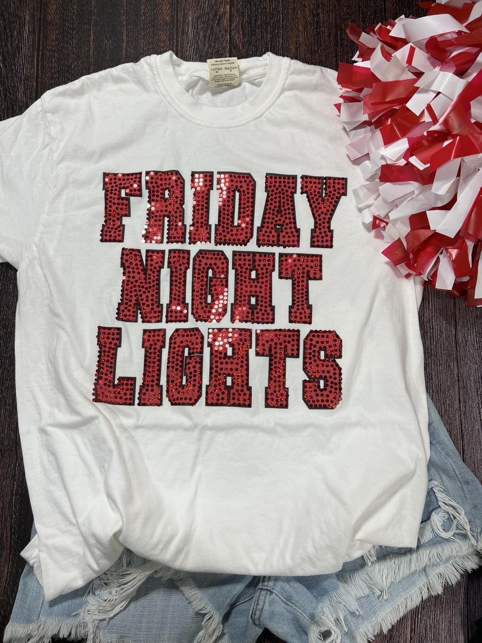 Friday Night Lights White Tee / Red Ink