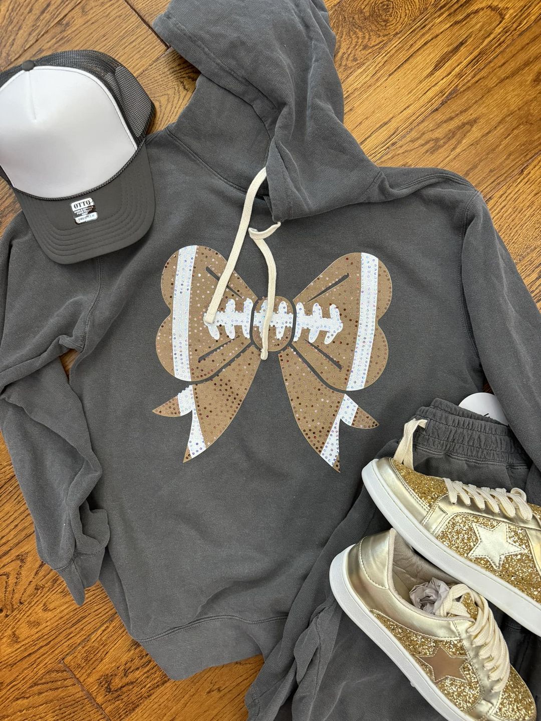 Football Bow- Bling / Fleece or Tee