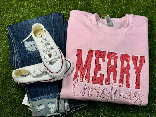 Merry Christmas Spangle Sweatshirt