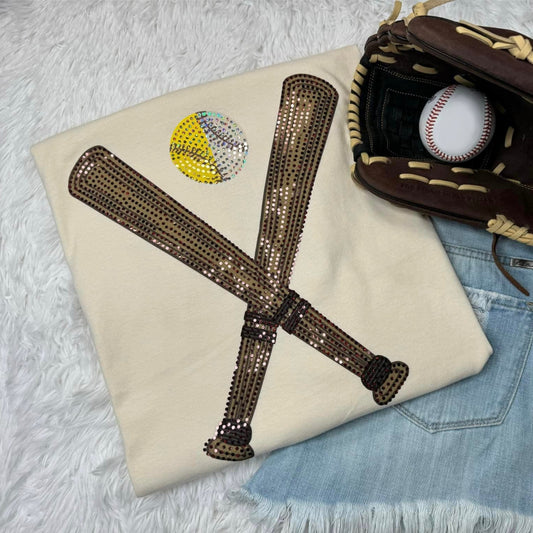 Two Bats with Split Ball Comfort Colors Spangle