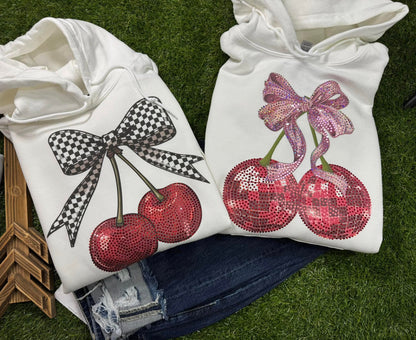 CHERRY WITH PINK BOW SPANGLED