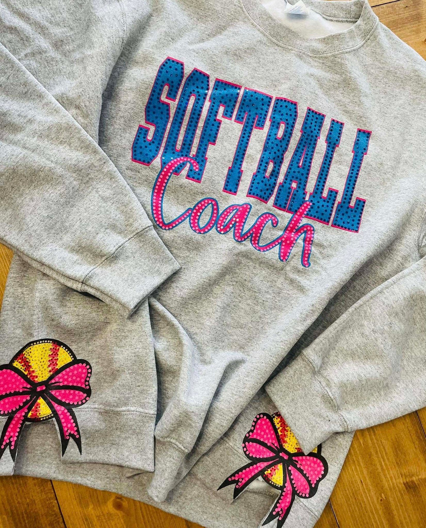 Custom Name & Sport With Side Bows Spangle