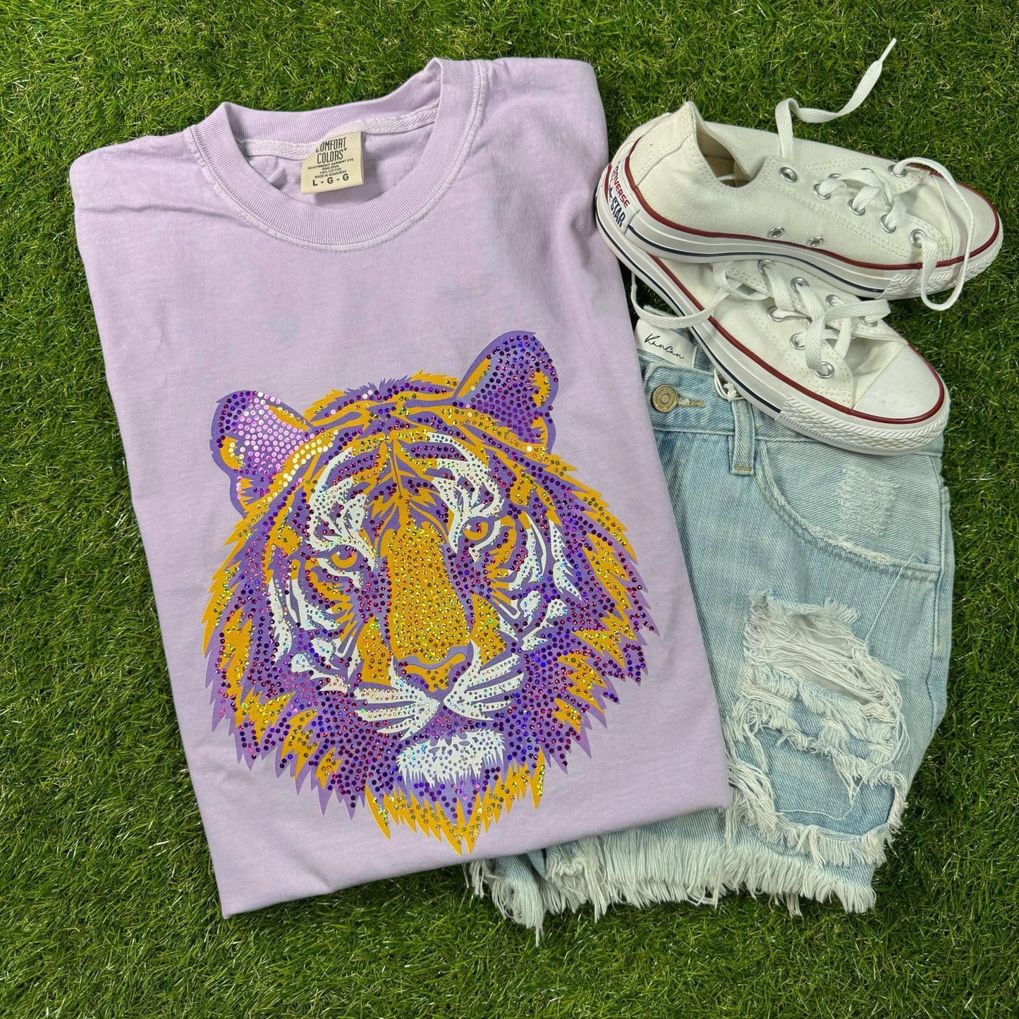 Purple Gold Tiger Logo Spangle
