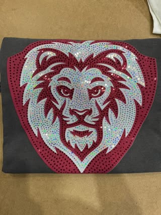 Lion Red White Mascot Head