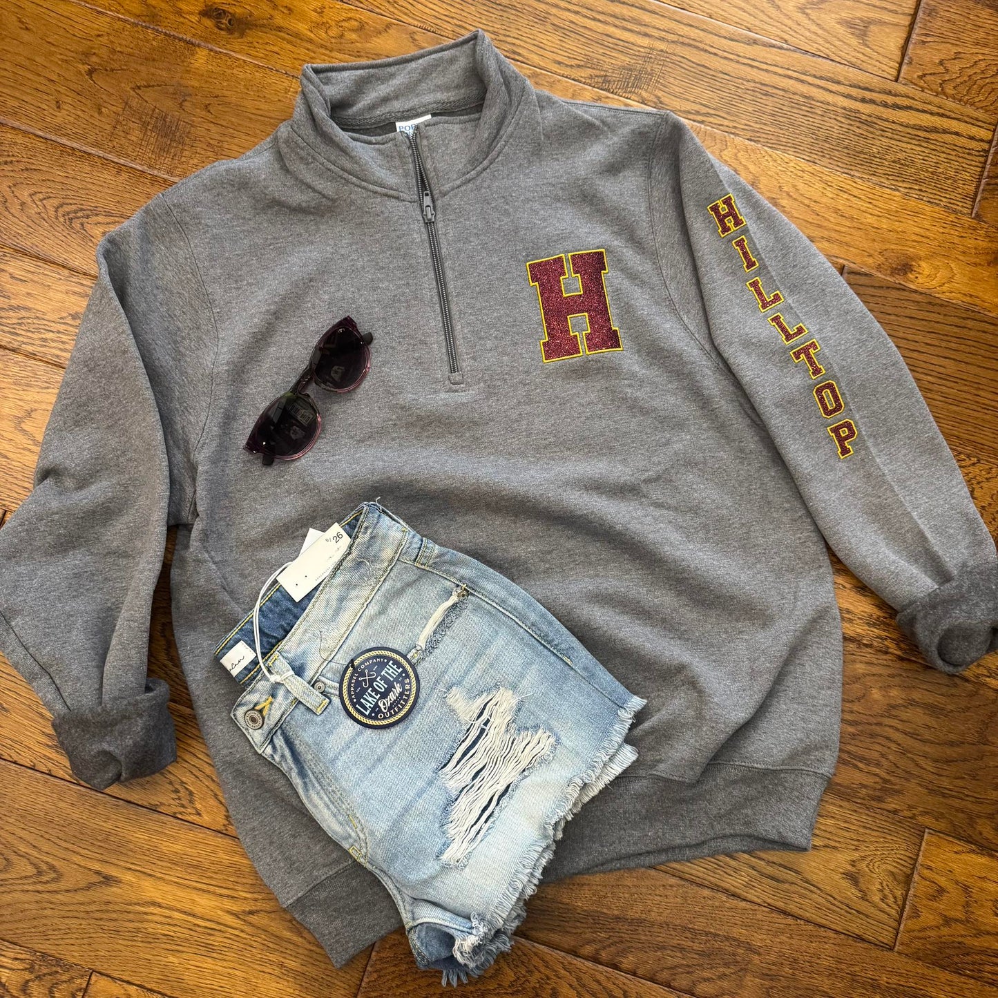 Custom Glitter Embroidered Quarter Zip