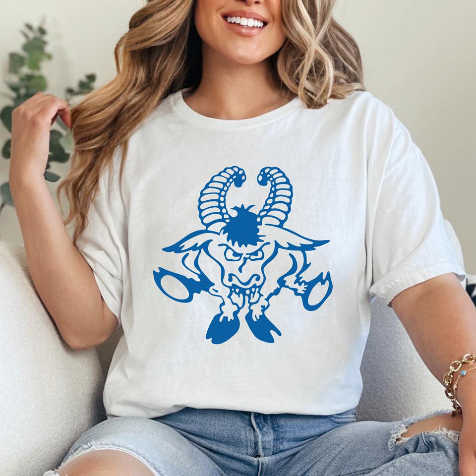 Blue Billie Goat Logo Spangle