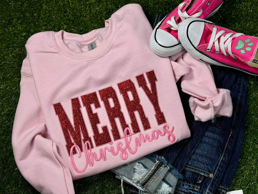 Merry Christmas Embroidery Sweatshirt