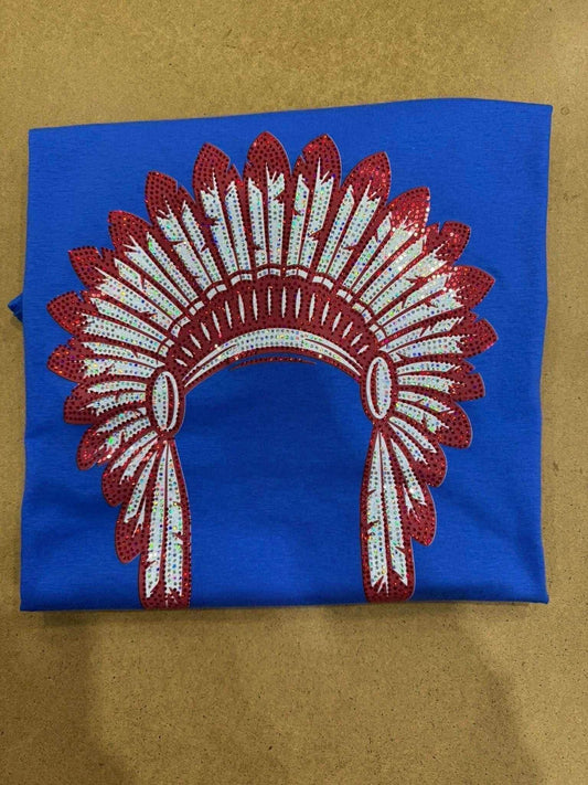 Red White Headdress Logo Spangle