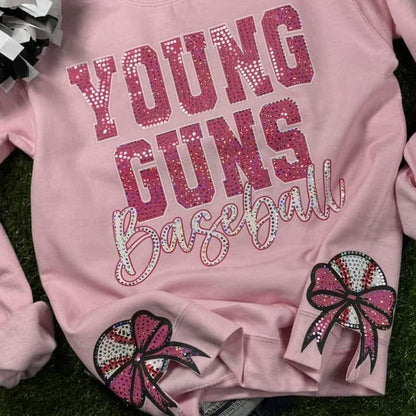Custom Name & Sport With Side Bows Spangle