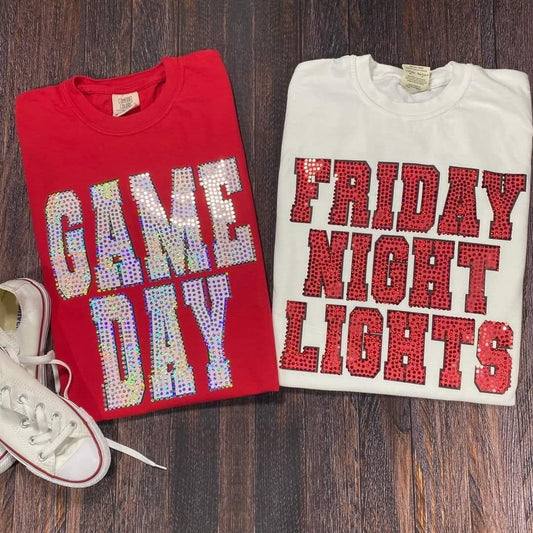Game Day Red Spangle Tee