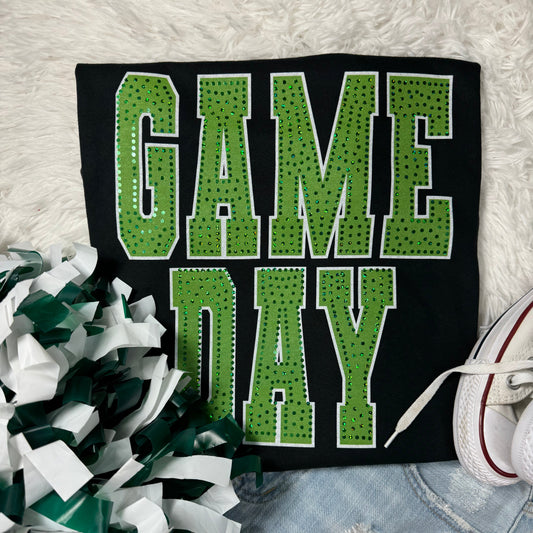 Game Day Kelly Green Black Tee