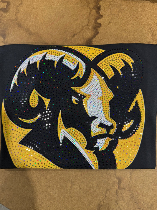 Gold Black Ram Head