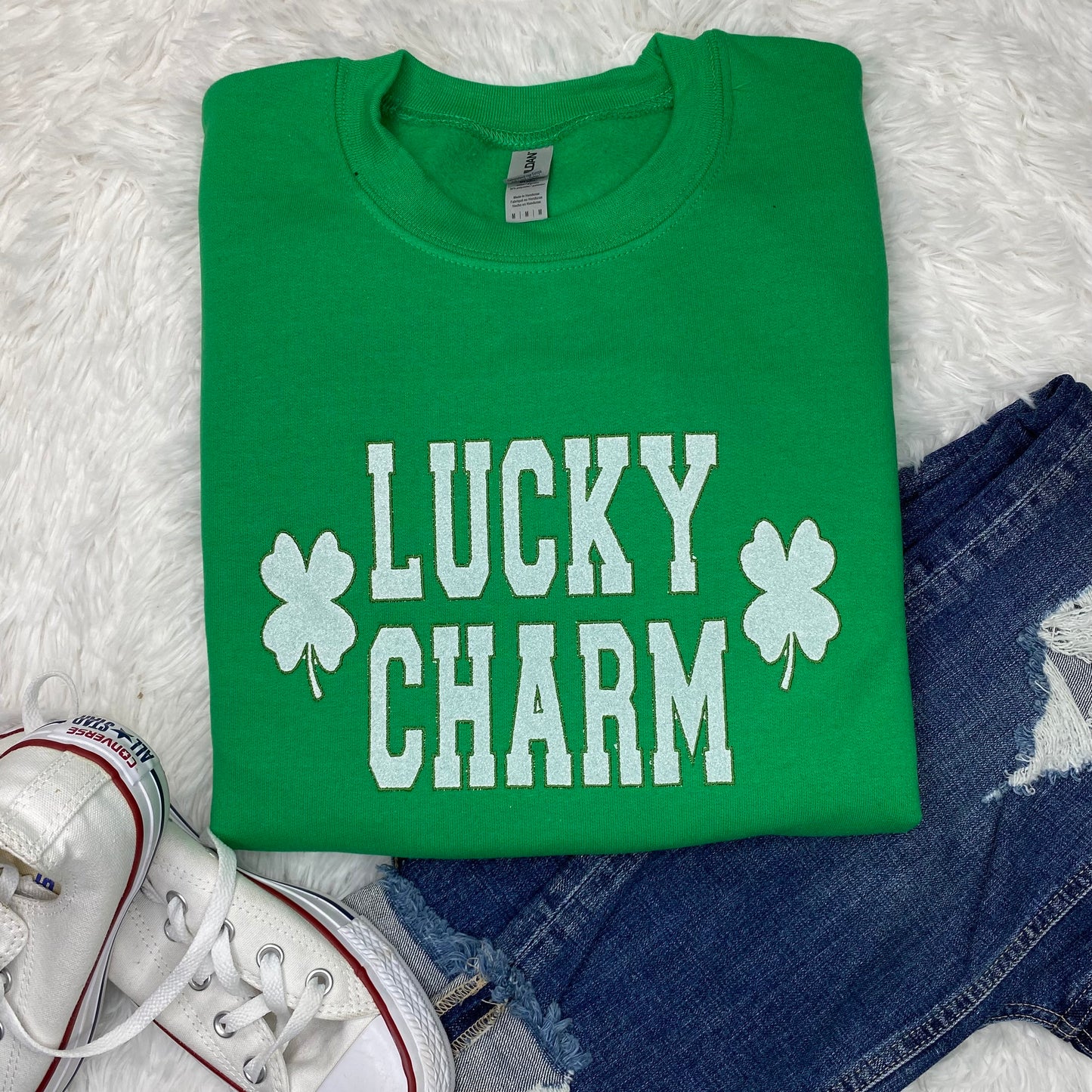 Lucky Charm Glitter Embroidery