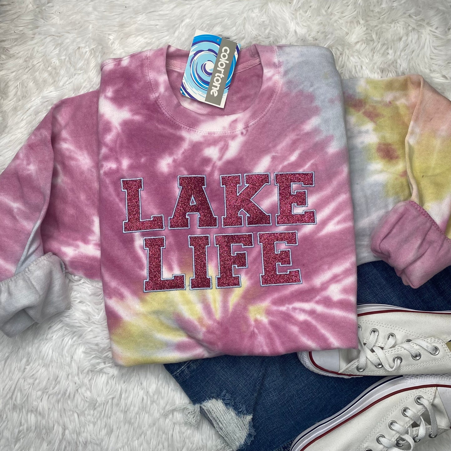 Lake Life Glitter Embroidery