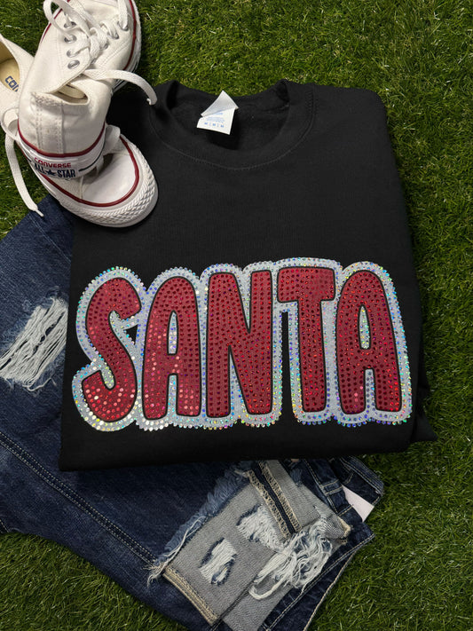 Santa Red Silver on Black