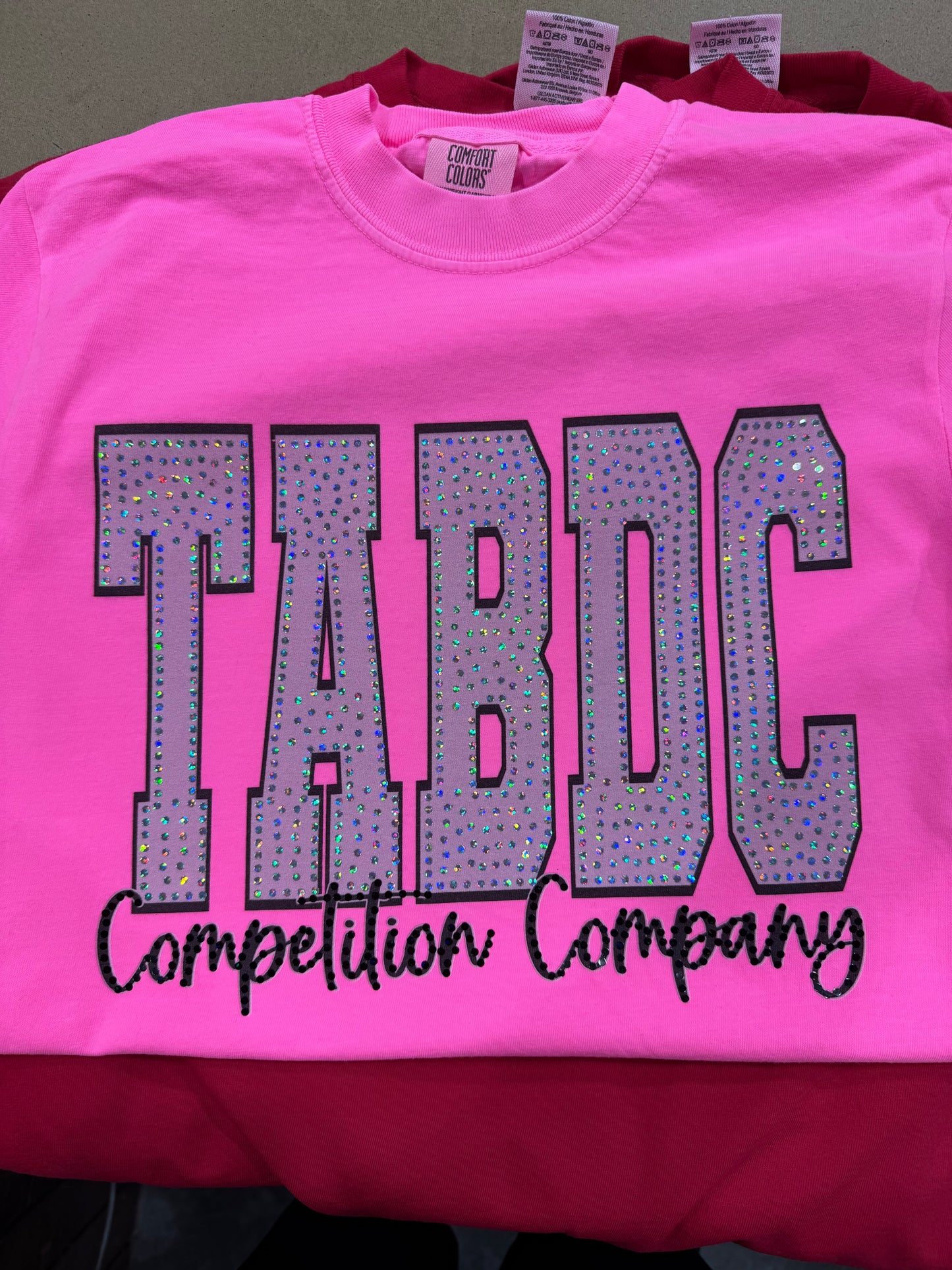 Custom Block Script Spangle Neon Pink Tee
