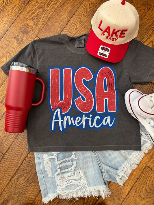 USA America Bubble Red White Blue
