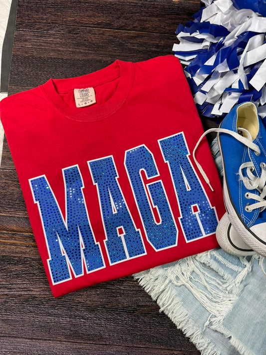 MAGA - Red Tee / Royal & White