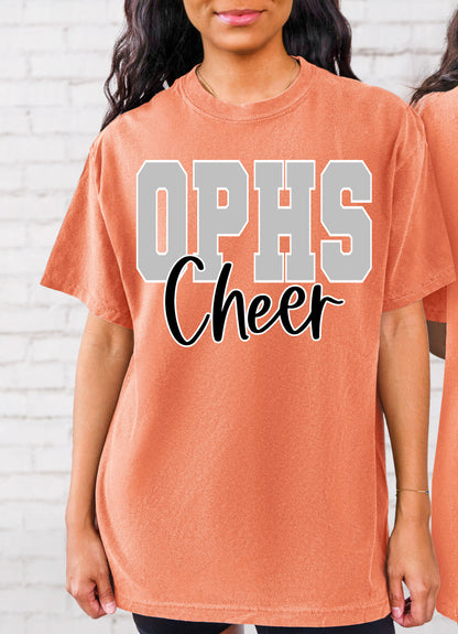 OPHS Cheer / Orange Tee - Silver and Black